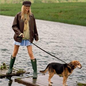 Hunter Classic Olive Army Green Tall Rain Boots - Glossy